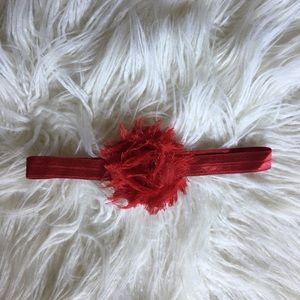 Red Shabby Chic Baby Headband